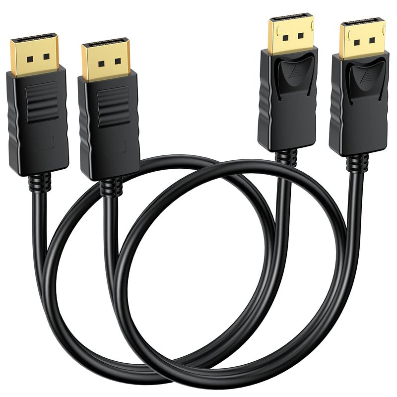 MOSIMLI DisplayPort Cable 3FT 2-Pack, Display Port to Display Port Cable, Gold-Plated, Supports 4K@60Hz, 2K@165Hz, Compatible for Monitor, Computer, Laptop, Graphics Card, Docking Station - Image 1